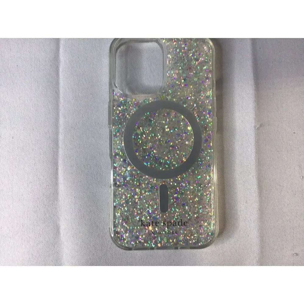 New Kate Spade NY Protective Magsafe Case For iPhone 16 In Glitter Iridescent